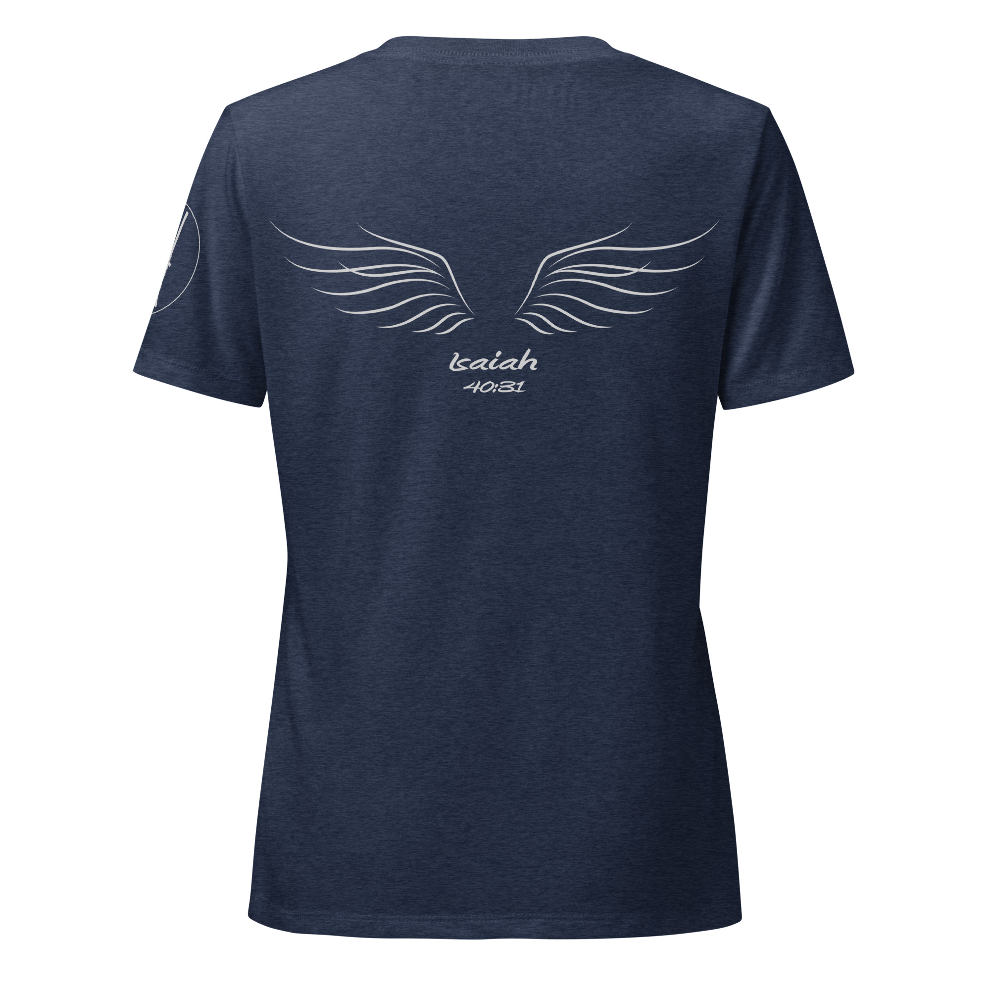 Heather Navy Isaiah 40:31 Christian t-shirt