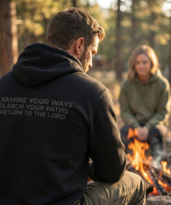 Lamentations 3:40 | Blackout Hoodie | Examine, Search, Return
