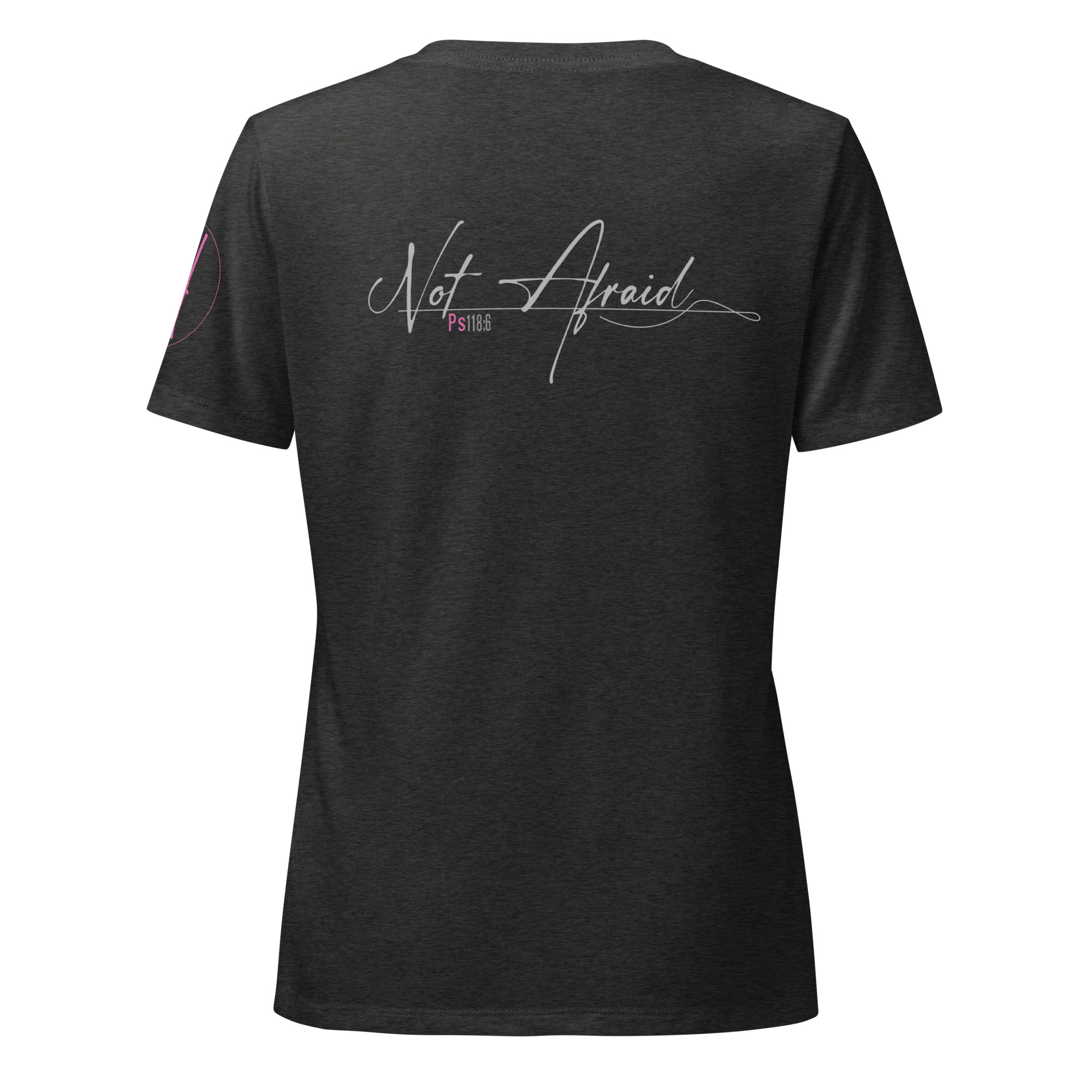 Psalm 118:6 | Virtue | V-neck | Pink - Image 3