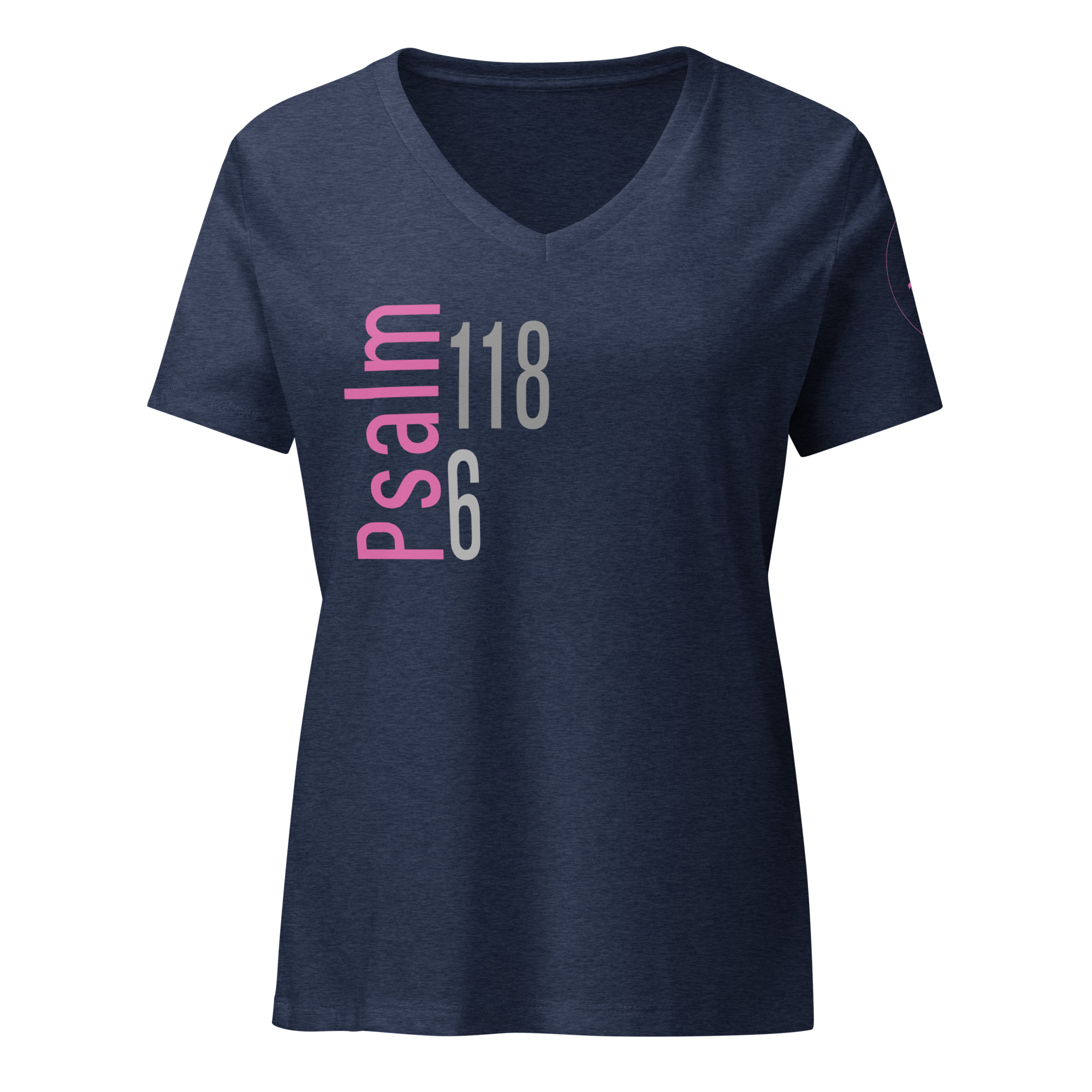 Psalm 118:6 | Virtue | V-neck | Pink - Image 5