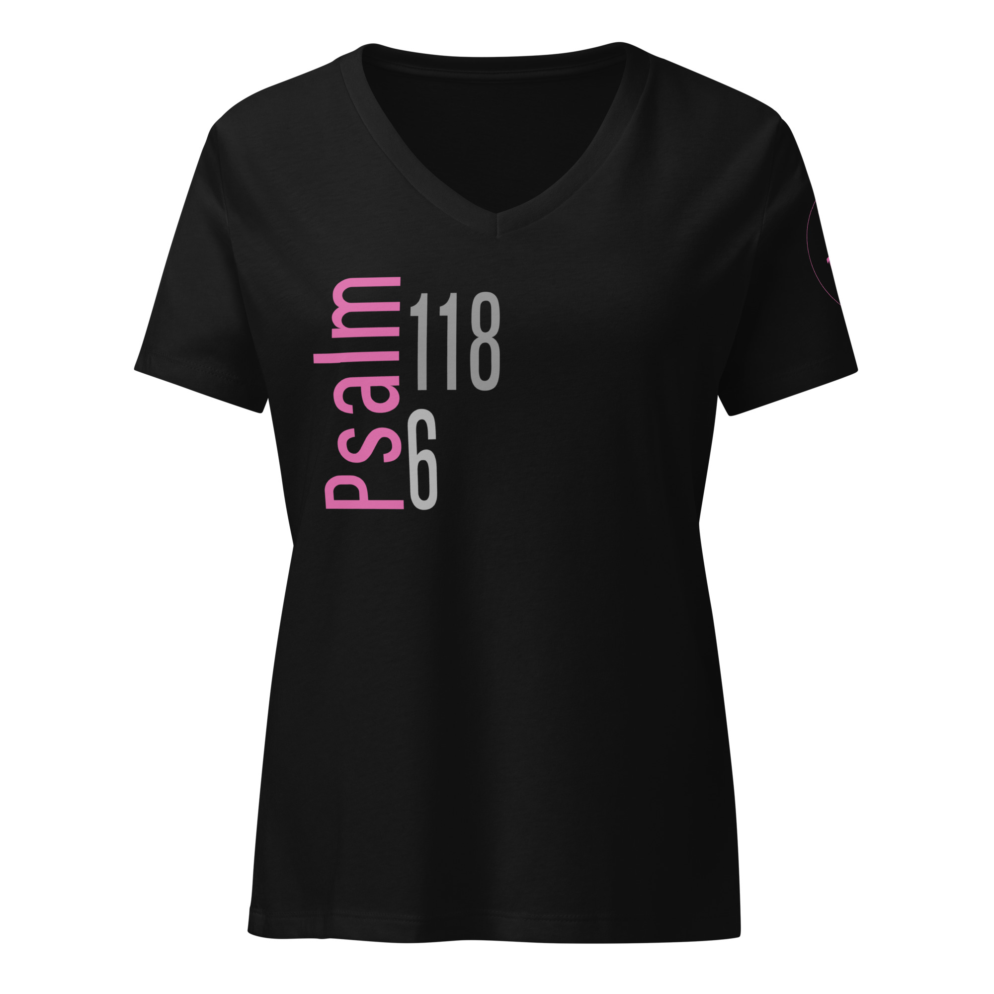 Psalm 118:6 | Virtue | V-neck | Pink - Image 11