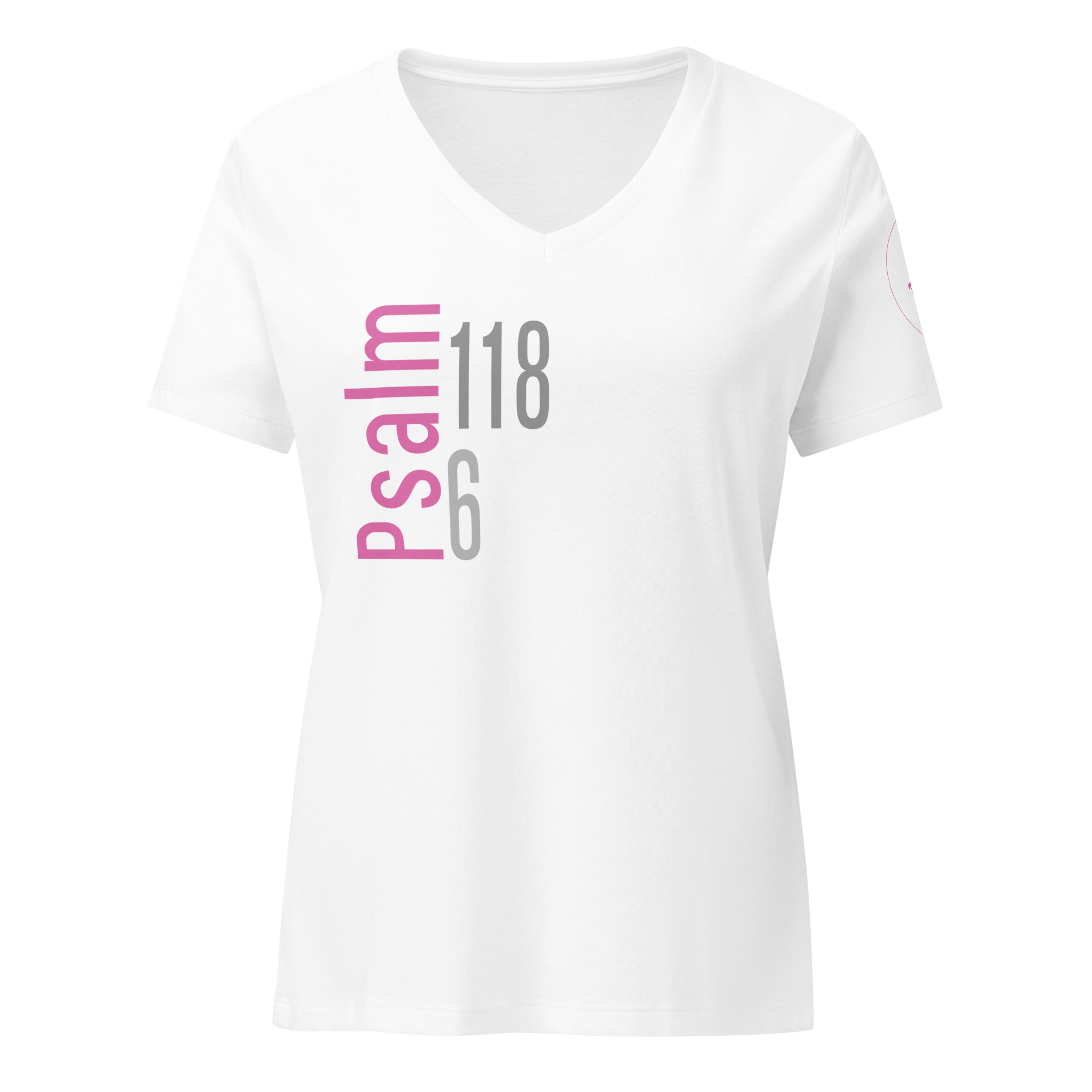Psalm 118:6 | Virtue | V-neck | Pink - Image 14