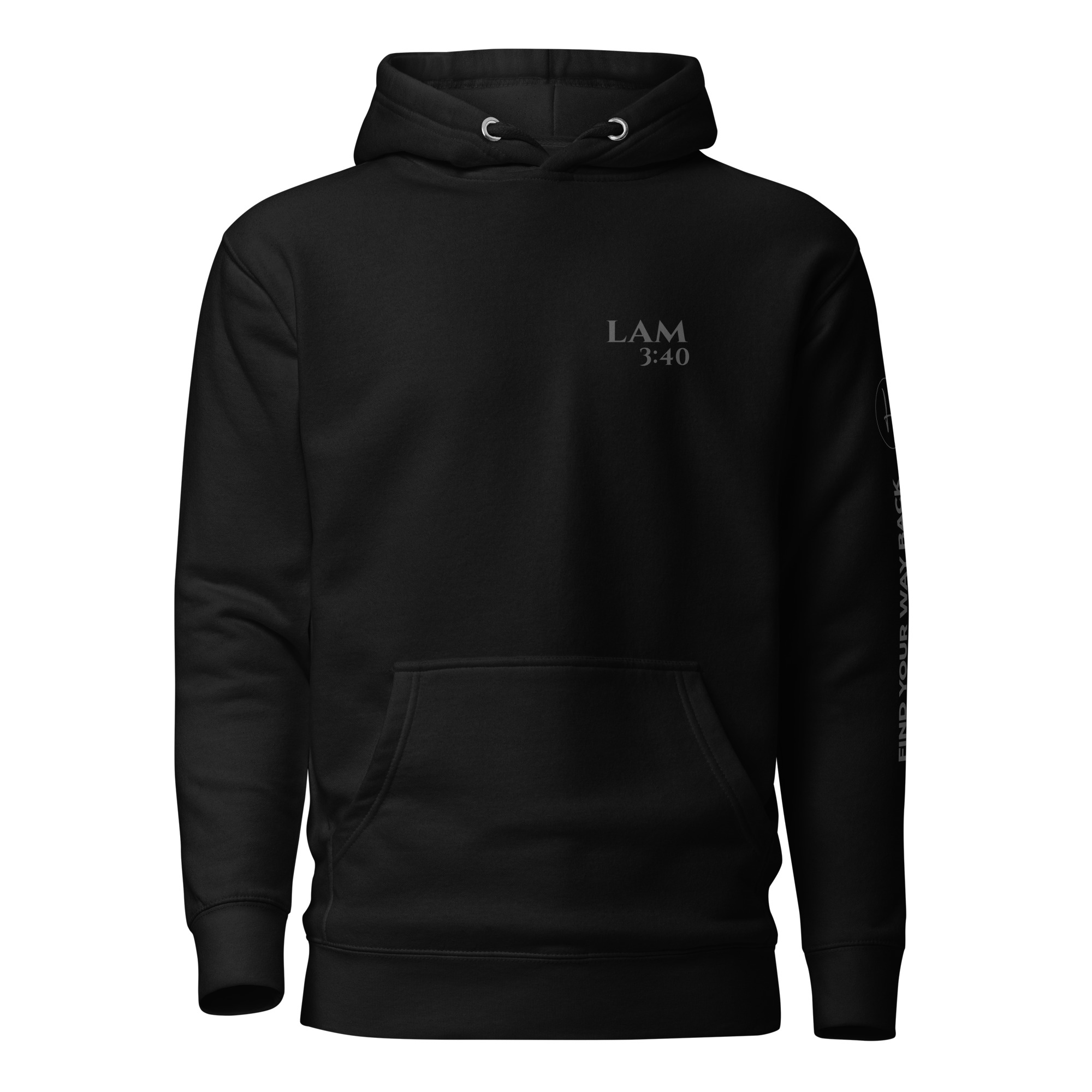 Lamentations 3:40 | Blackout Hoodie | Examine, Search, Return - Image 2