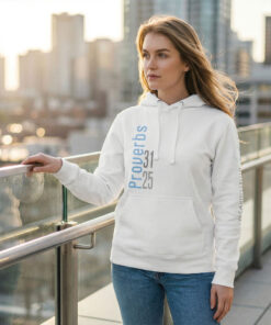 Proverbs 31:25 sweatshirt rooftop balcony