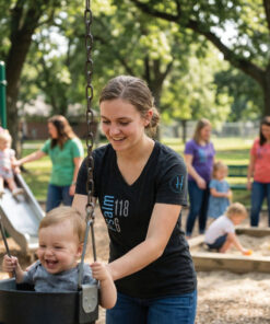 Psalm 118:6 | Virtue | V-neck | Blue